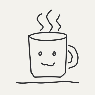 The three mug frames looping as a boiling line animation